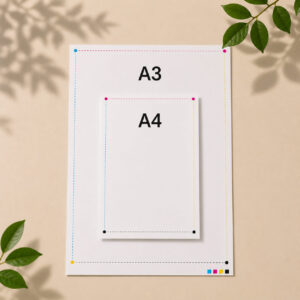 Comparaison format A3 et format A4 imprimés